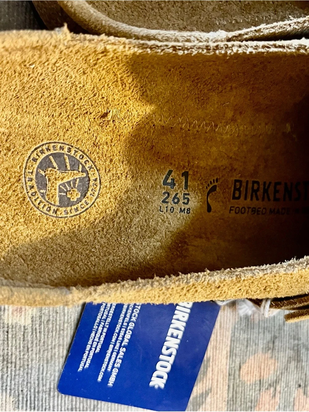 New Birkenstock BUCKLEY Suede Corduroy Clog CORK BROWN Normal Narrow  Us10 Eu41 - Picture 9 of 15